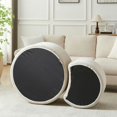 thumbnail image 5 of Resenkos Nesting Coffee Table Set of 2, Upholstered Round Foam Tables for Living Room, Side/End Table Ottoman, No Assembly - Beige, 5 of 20