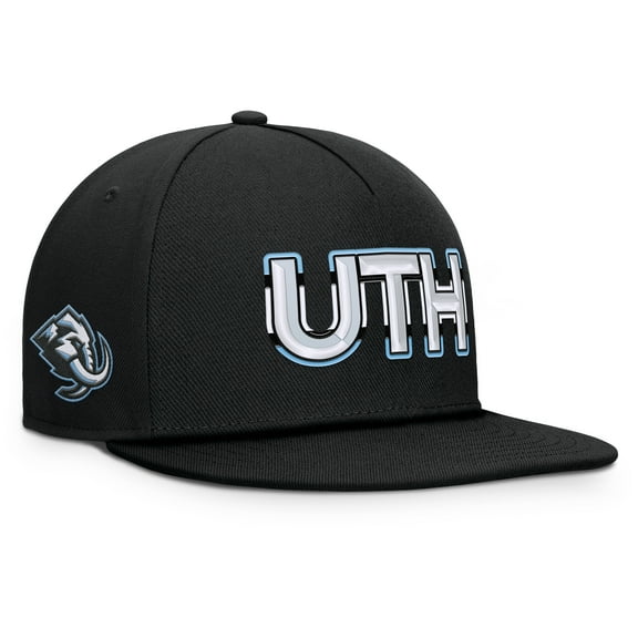 Men's Fanatics Black Utah Mammoth Authentic Pro Rink Team Code Snapback Hat