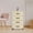 Creamy Yellow, variant on ToppiJoy 4-Tier Storage Cabinet, Portable 4 Drawer Storage Organizer with 4 Universal Wheels (Creamy Yellow, Brown)