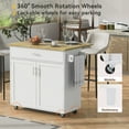 thumbnail image 5 of Rolling Kitchen Island Cart with Wheels, Internal Storage Bracket, Drawer and Rubber Wood Top, Movable Utility Trolley Rolling Cart, 5 of 8