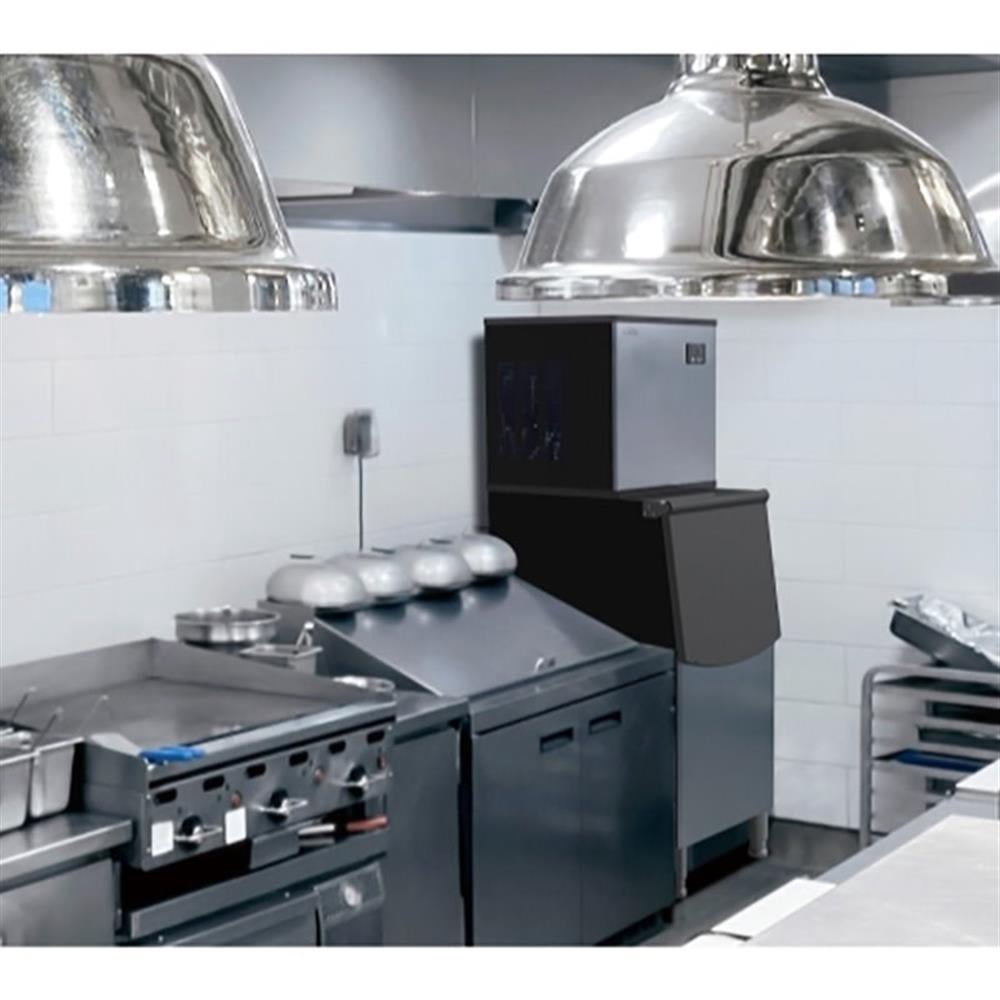 Pemberly Row Modular Stainless Steel Ice Maker Machine in Silver