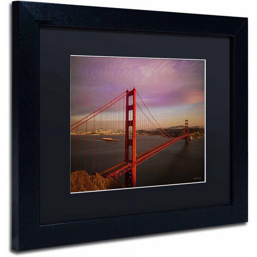 Trademark Fine Art "Golden Gate Bridge" Canvas Art by David Ayash, Black Matte, Black Frame