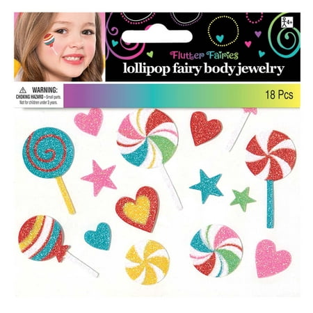 Lollipop Girls Child Fairy Bright Costume Stick On Body Jewelry