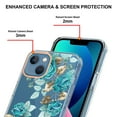 thumbnail image 4 of Allytech iPhone 13 mini Case Clear, Flower Series Flexible TPU Silicone Clear Back Cover Shockproof Drop Protection Anti-yellow Scratch Resistant Case Cover for Apple iPhone 13 mini, Green Flower, 4 of 5