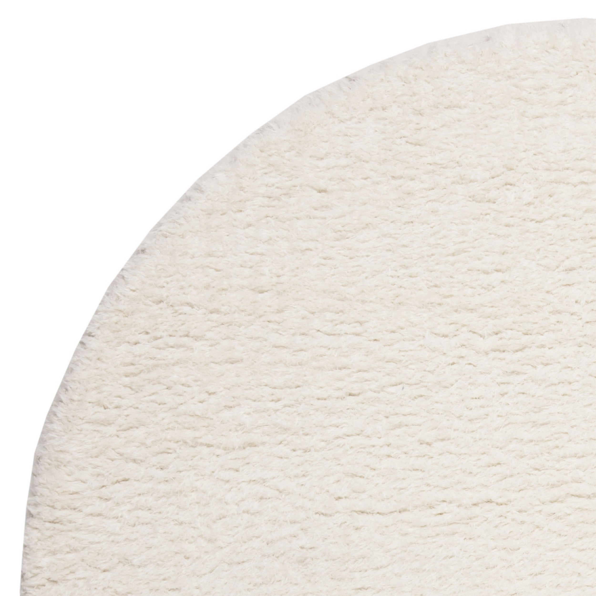 SAFAVIEH Madrid Miah Solid Plush Polyester Shag Area Rug, Ivory, 6'7" x 6'7" Round