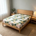 thumbnail image 1 of EGNMCR Fitted Sheet Comfortable Cool Fitted Sheets With Floral Patterns Mattress Protective Cover Easily To Clean And Maintain Double Bed Or Singles Bed Sheets polyester Fitted sheet, 1 of 6