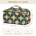 thumbnail image 4 of FORMRS Makeup Bag Travel Cosmetic Organizer for Women Fold Flat Zipper Pouch with Handle, Pink Geometric Flowers, 4 of 8