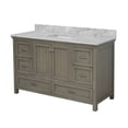 thumbnail image 4 of Paige 60" Single Bathroom Vanity with Weathered Gray Cabinet and Carrara Marble Top, 4 of 6