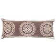 thumbnail image 2 of Laddha Home Designs Loomed Floral Medallion Cotton Lumbar Pillow Cover - 36" - Brown and White, 2 of 9