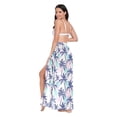 thumbnail image 3 of FORMRS Womens Beach Sarong Semi-Sheer Bikini Wrap Skirt Swimsuit Cover-ups, Pink Green Palm Pattern, 3 of 7