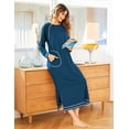 thumbnail image 3 of Ekouaer Women Nightgowns Long Casual Nightdress Long Sleeve Sleepwear with Pocket, 3 of 6