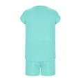 thumbnail image 6 of snilers Girls Summer Outfits Athletic Short Sets Cap Sleeve T Shirt and Elastic Waist Shorts with 2 Pockets Loose Fitted Clothing Sets Size 5-13 Years, 6 of 8