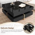 thumbnail image 4 of Gzxs Modern High Gloss Coffee Table with 4 Drawers, Multi-Storage Center Table for Living Room, Home Office, 31.5"L x 31.5"W x 13.7"H, Black, 4 of 10