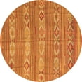 thumbnail image 1 of Ahgly Company Indoor Round Abstract Orange Contemporary Area Rugs, 4' Round, 1 of 1