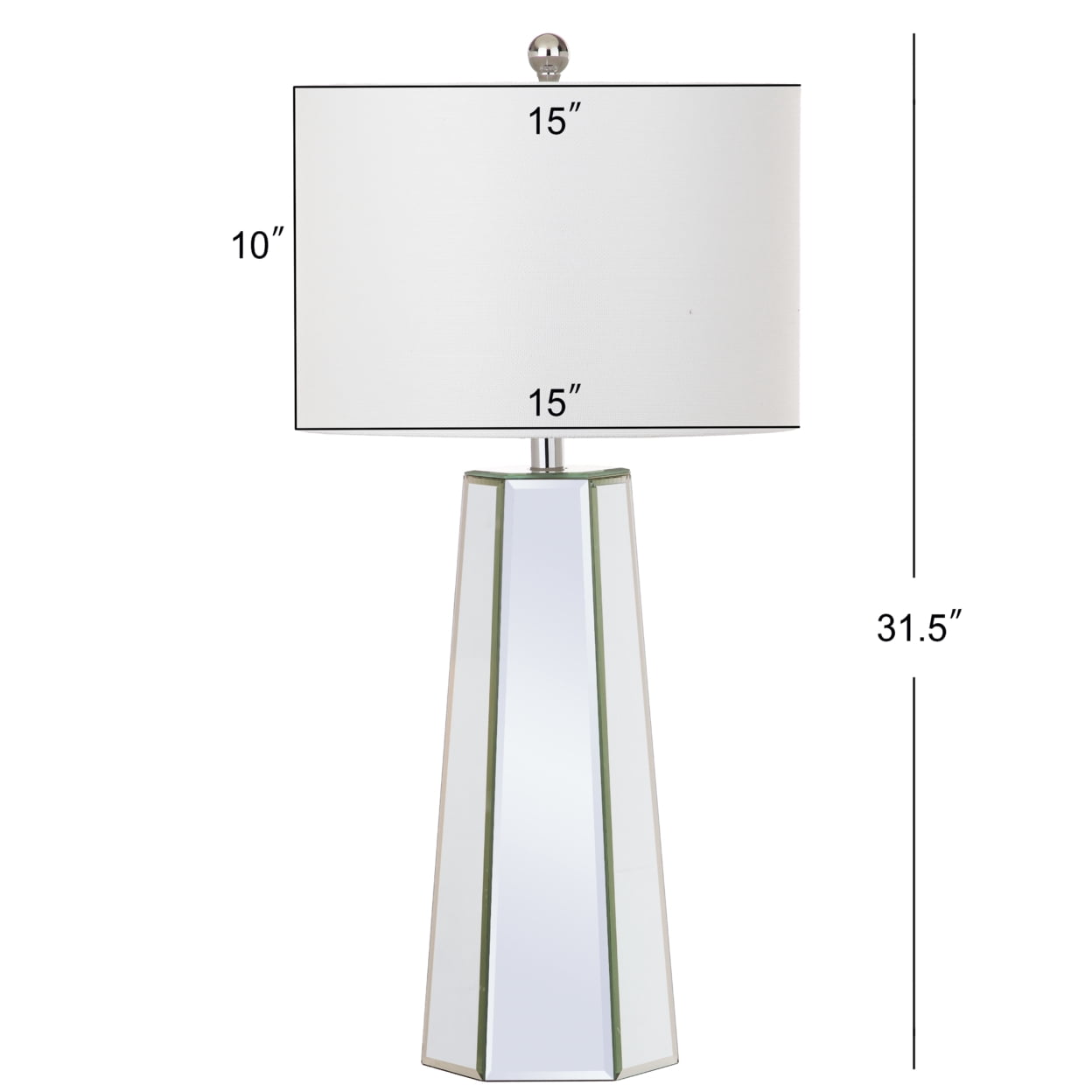 SAFAVIEH Janice 31.5 in. H Mirrored Column Table Lamp, Clear, Set of 2