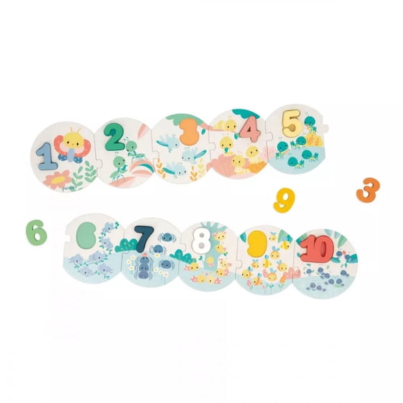 Janod - Pure - My First Numbers Puzzle - 10 Pieces - Early-Learning Skill Game - Fine Motor Skills - For Toddlers - 2 Years + - Multilingual - J08042