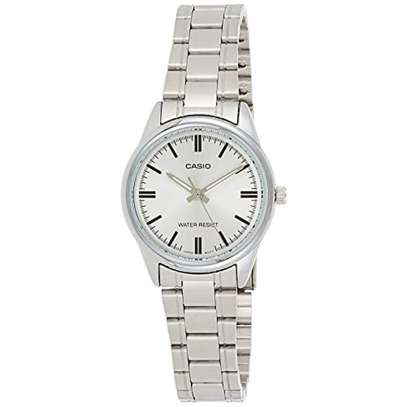 Casio Womens LTP-V005D-7 White Dial Stainless Steel Band Analog Watch