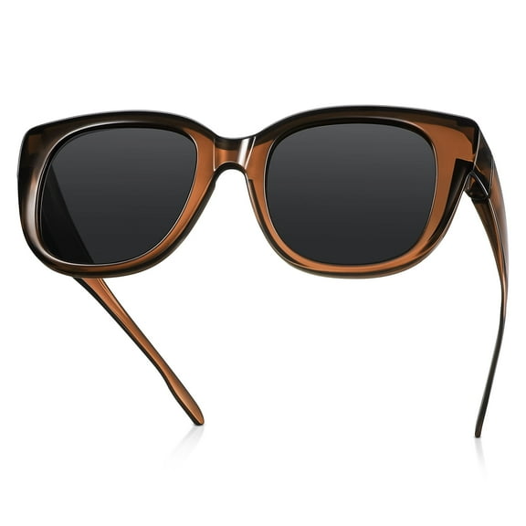 TINHAO Polarized Sunglasses Fit Over Glasses for Women Square Wear Over Sunglasses UV Protection Lightweight