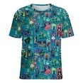 thumbnail image 5 of Spooky Halloween Characters Women's Short Sleeve T-Shirt Crew Neck Casual Summer Trendy Loose Fit Tops, 5 of 6