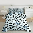 thumbnail image 2 of Homewish Leopard Cheetah Print Jungle Animal Blue Butterfly Twin Comforter Set, Reversible Ultra Soft Girls Bedding, 2pcs, 2 of 8