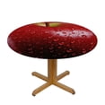 thumbnail image 3 of JEUXUS Table Round Cover Elastic Edged Tablecloth, Realistic Red Fruit Apples and Water Drops Fitted Circle Tables Cover Waterproof Wipeable Tabletop Protector Cloth for Indoor Outdoor Use Black, 3 of 7