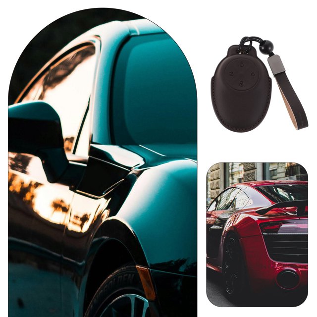 unbranded Funda Para Llave De Auto En PU Marrón Con Protección Contra Rayaduras Y Ajuste Perfecto