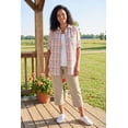 thumbnail image 2 of Woman Within Plus Size Short-Sleeve Button-Down Cotton Seersucker Shirt, 2 of 6