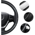 thumbnail image 3 of chasenew Steering Wheel Cover Leather 14 1/2-15 inch Universal Padded Soft Grip Breathable for Car Truck SUV Jeep Anti Slip Blue and Black, 3 of 7