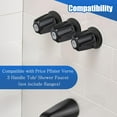 thumbnail image 2 of 3 Piece Metal Shower Knob Replacement Compatible with Price/Pfister Verve Tub Shower, Bathtub Faucet Handle Remodel Trim Kit Include 1 Hot 1 Cold 1 Diverter and 3 Screws(Matte Black), 2 of 14