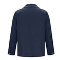 thumbnail image 5 of LNWUY Mens Fashion Linen Shirts Long Sleeve Button Down Double-Breasted Shirts Beach Shirt Vacation Beach Top Navy L, 5 of 6