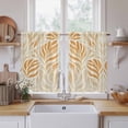 thumbnail image 2 of Orange Beige Abstract Tier Curtains, Modern Ombre Vintage Art Light Filtering Kitchen Curtains, 2Pcs Rod Pocket Half Window Treatments Panels for Sink Cafe Cabinet Basement 27.5x45 Inches, 2 of 9