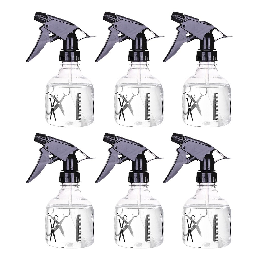 6pcs Hairdressing Spray Bottles Portable Oblique Mouth Bottles Hair Salon Kettles Scaled Bottle