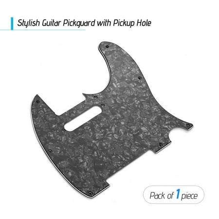3Ply Guitar Pickguard with Single Coil Pickup Hole for Telecaster Style Electric Guitar Black (Best Humbucker For Telecaster)