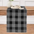 thumbnail image 1 of SHIQI-Linen Plaid Table Runner 72 Inches Long - 100% Pure Linen Black and White Glen Check Table Runner 14 x 72 Inch - Handcrafted and Machine Washable Fabric, 1 of 4