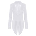 thumbnail image 5 of iiniim Women's Suit Balzer Long Sleeve Tailcoat Jackets Pageant Evening Cocktail Party Tuxedo Dress Coats White S, 5 of 7