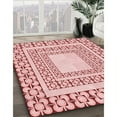 thumbnail image 3 of Ahgly Company Machine Washable Indoor Round Transitional Red Area Rugs, 3' Round, 3 of 7