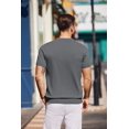 thumbnail image 4 of COOFANDY Men's Knit Polo Shirts Short Sleeve Quarter Button Collared Ribbed Polo Shirt Fashion Golf Shirts, 4 of 6