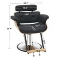 thumbnail image 6 of BarberPub Modern Hydraulic Salon Chair, Swivel Barber Chair, 6 of 8