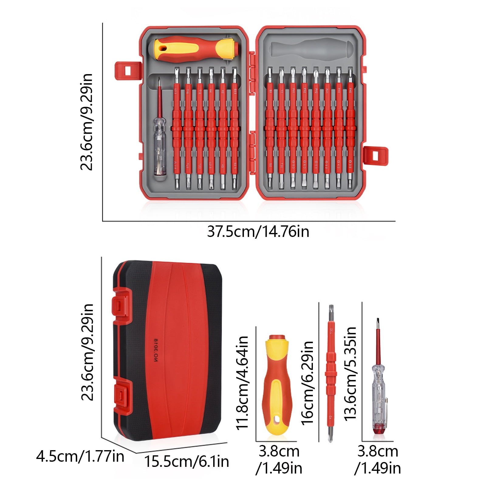 Essential 29Piece Tip Screwdriver Set, Insulated for Electrical Work Tool for Home and Industry