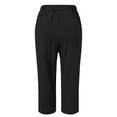 thumbnail image 4 of yunLCZ Women's Straight Leg Pants High Wa High Waist Linen Capris For Women Drawstring Elastic Waist Harem Pant Basic Lightweight Linen Pant, 4 of 4
