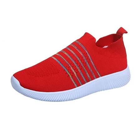 JikouIivo Women s Fashion Casual Mesh Breathable Slip On Sneakers Loafers Shoes Women s Shoes Clearance