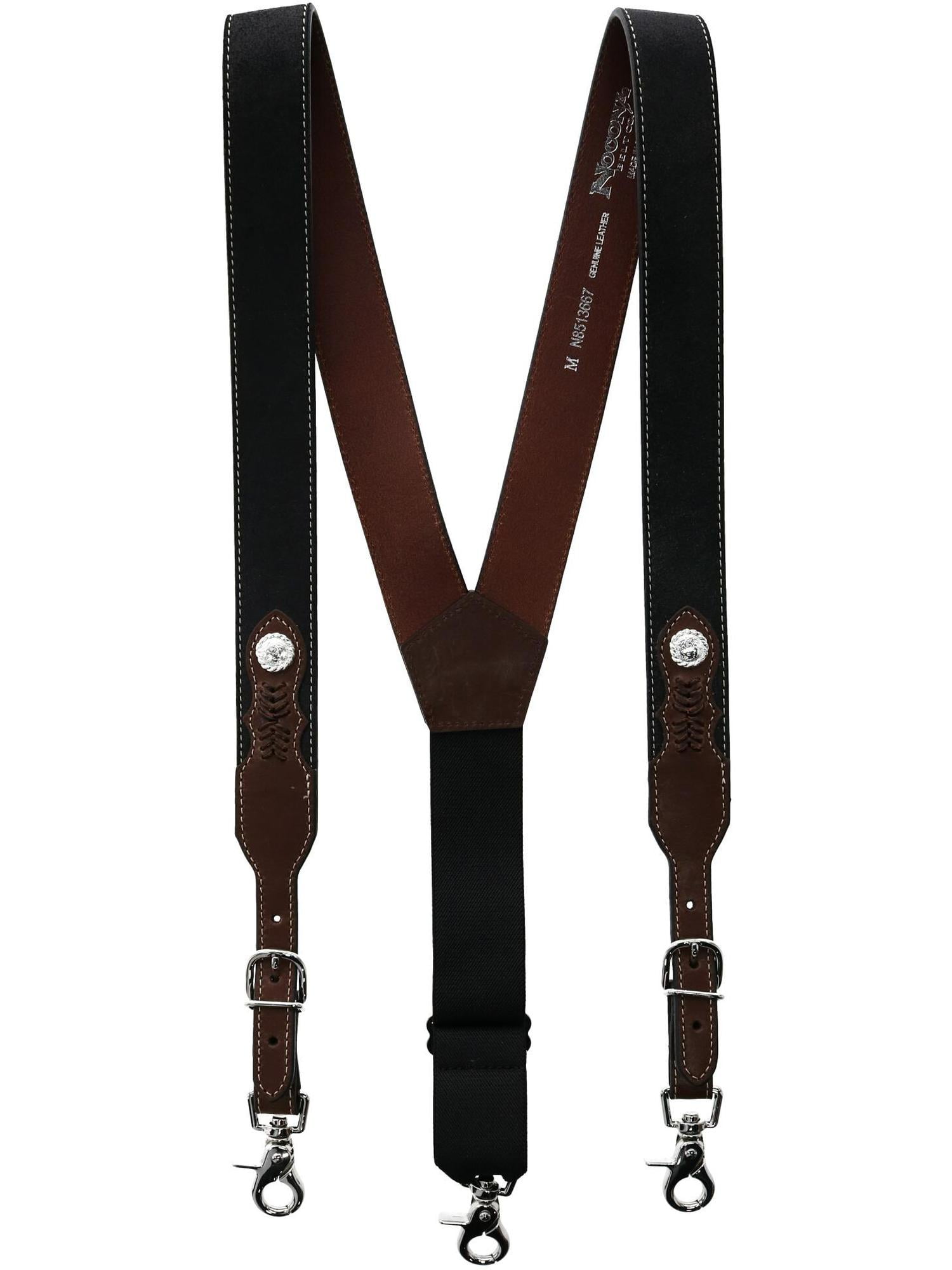 Nocona Belt Co Leather TwoTone Suspenders with Concho (Men's Big