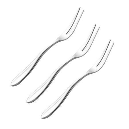 

3pcs Stainless Steel Household Fruit Forks Tableware Flatware Kitchen Gadget for Home Restaurant Hotel (Silver)