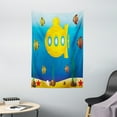 thumbnail image 1 of Yellow Submarine Decor Tapestry, Nautical Theme a Submarine Surrounded by Fish and Sea Grass Print, Wall Hanging for Bedroom Living Room Dorm Decor, 40W X 60L Inches, Blue Yellow, by Ambesonne, 1 of 2