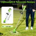 thumbnail image 5 of ChicHomey 650W Cordless Grass Trimmer,24V 650W Lawn Mover Electric Grass Trimmer,Adjustable Telescopic Rod & 90° Flip Head,for Garden & Yard, 5 of 11