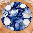 thumbnail image 2 of Pioneer Flower Floral Print Pattern Round Fitted Tablecloth with Elastic Edge,Dining Table Cover Waterproof,Outdoor Round Tablecloth for Camping,Dining,Indoor and Outdoor, 2 of 7