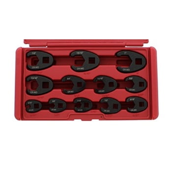 abn jumbo crowfoot flare nut wrench set sae standard 12-piece tool kit ...