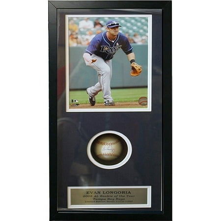 MLB Evan Longoria Autographed Shadow Box with Baseball, 14x20