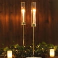thumbnail image 6 of Efavormart 2 Pack | 24" Tall Gold Metal Clear Glass Taper Candlestick Holders, Hurricane Candle Stands, 6 of 11