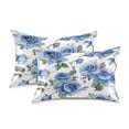 thumbnail image 2 of WOBOGO Blue Rose Satin Pillowcase Soft Smooth Envelope Design Comfortable Bedding Essentials 20×30in, 2 of 9